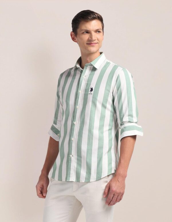 U.S. POLO ASSN. Men's Cotton Regular Fit US Polo Ass. Checked Button Down Long Sleeve Casual Regular 1621 Casual Shirts (UDSHT1441) - Image 5