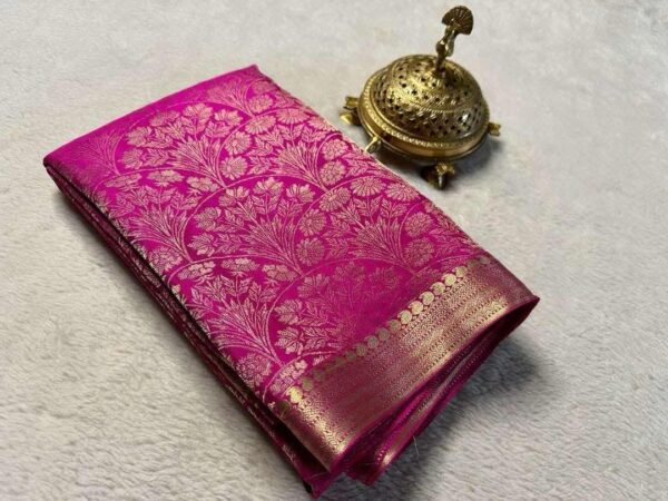 Shree Silk Mills Every Occasion Lightweight Brocade Mysore Silk Saree - Image 3
