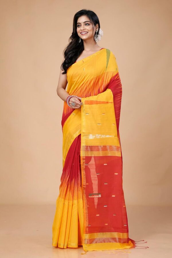 OISHANI SAREE GHOR Women's Traditional Bengal Ikkat Handloom Saree - Image 2