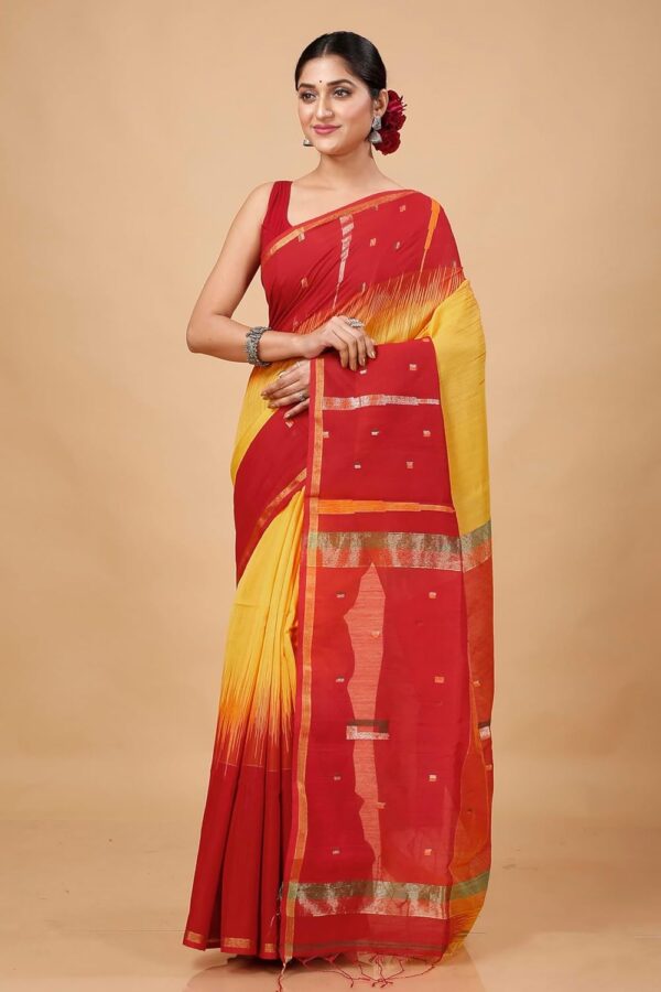 OISHANI SAREE GHOR Women's Traditional Bengal Ikkat Handloom Saree - Image 2