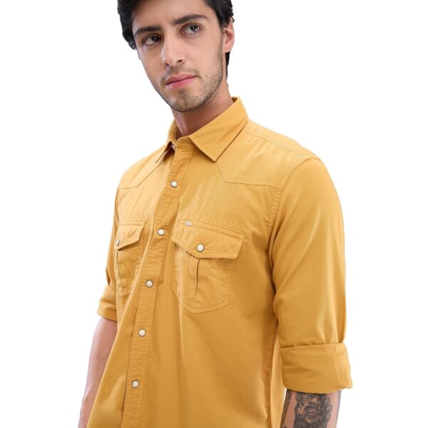 Spykar Men's Cotton Blend Full Sleeve Slim Fit Solid Shirt - Image 6