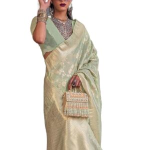 SWORNOF Women's kanjivaram banarasi silk saree for Patola festival Wedding silk with rich pallu Design sarees for women with blouse piece