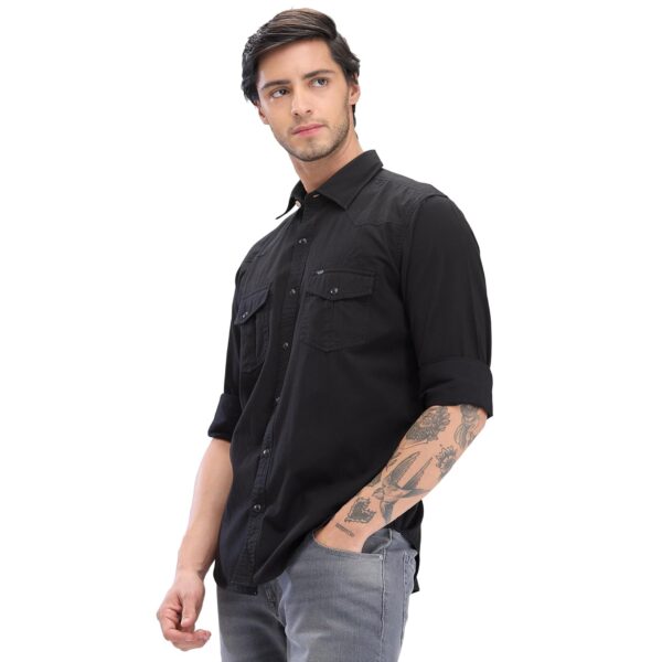 Spykar Men's Cotton Blend Full Sleeve Slim Fit Solid Shirt - Image 4