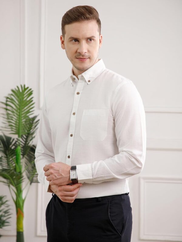 THE FORMAL CLUB Men's Breeze Full Sleeve Cotton Linen Shirt for Men in Smart Fit - Image 2