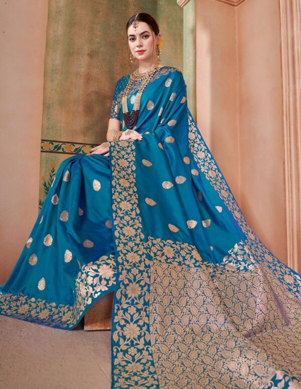 MADHUHANSH Kashmiri Cotton Patola Saree for Women | Cotton Saree | Sarees with Unstitched Blouse | Saree with Blouse Piece | Soft and Skin Friendly - Image 2