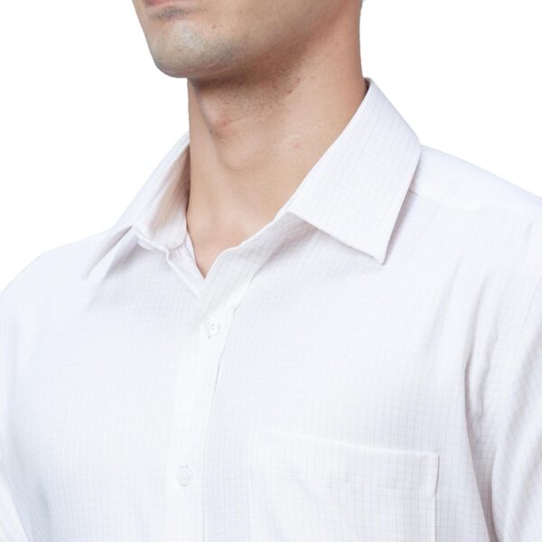 Park Avenue Men's Regular Fit Checkered Pattern Pure Cotton Ainsley Collar Full Sleeve Formal Shirt - Image 6