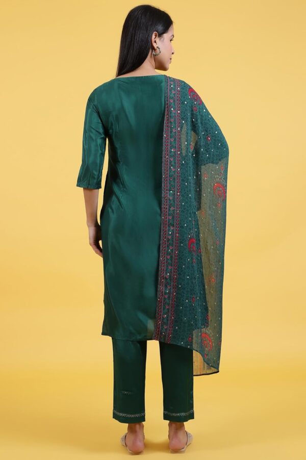W for Woman Thread Embroidered Straight Kurta and Pants Set with Dupatta - Image 5