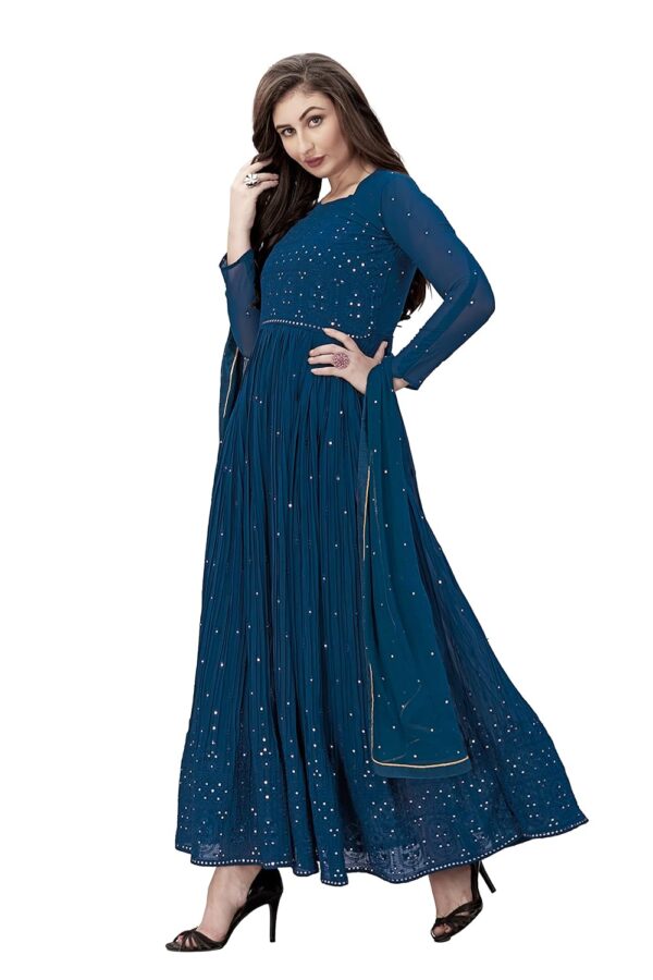 TRENDMALLS Women's Georgette Embroidery Salwar Suit Anarkali Kurta Set with Dupatta - Image 4