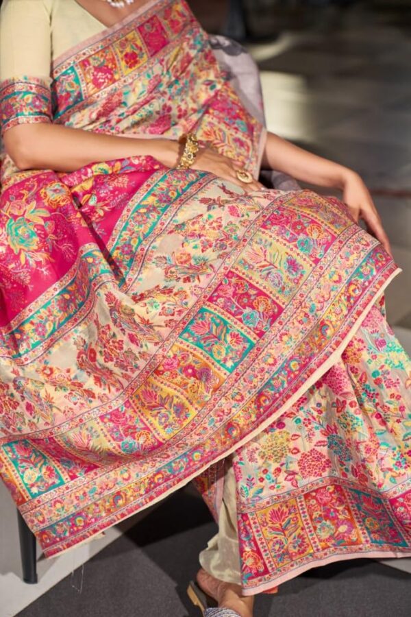 SWORNOF Women's kanjivaram banarasi silk saree for Patola festival Wedding silk with rich pallu Design sarees for women with blouse piece - Image 5