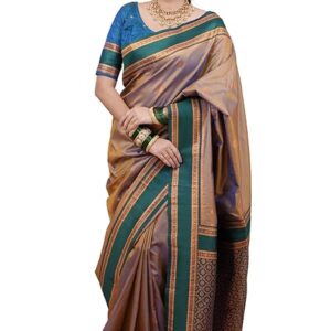 SGF11 Women's Kanjivaram Pure Soft Silk Saree With Unstitched Blouse Piece