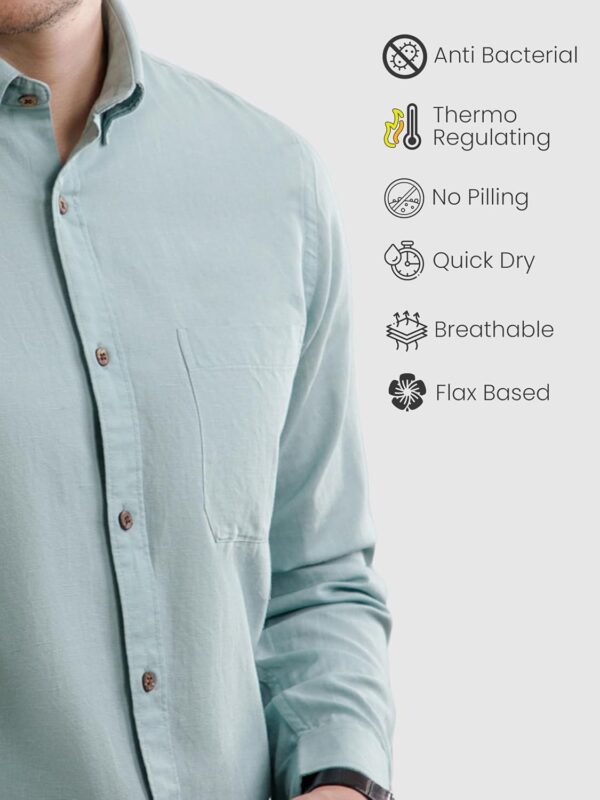 THE FORMAL CLUB Men's Breeze Full Sleeve Cotton Linen Shirt for Men in Smart Fit - Image 6