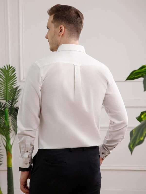 THE FORMAL CLUB Men's Breeze Full Sleeve Cotton Linen Shirt for Men in Smart Fit - Image 3