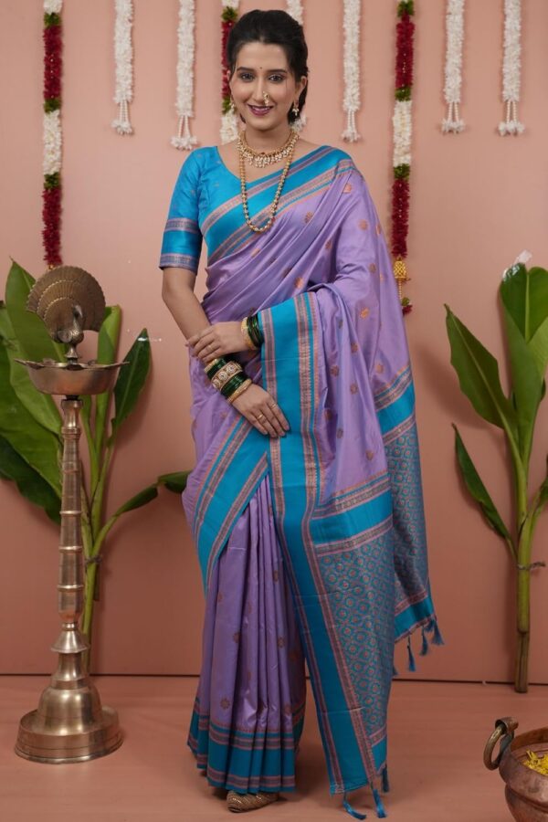 SGF11 Women's Kanjivaram Pure Soft Silk Saree With Unstitched Blouse Piece - Image 2