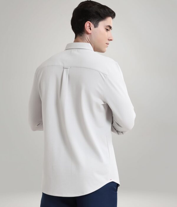 TURMS Water Repellent Men's Knitted Shirt | Anti Stain Anti Odor Cotton Blend | Solid Casual Full Sleeves - Image 2