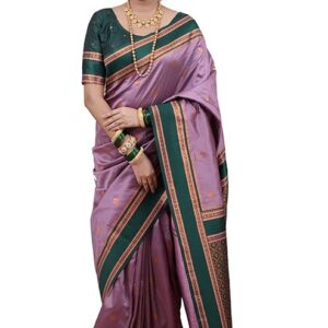 SGF11 Women's Kanjivaram Pure Soft Silk Saree With Unstitched Blouse Piece