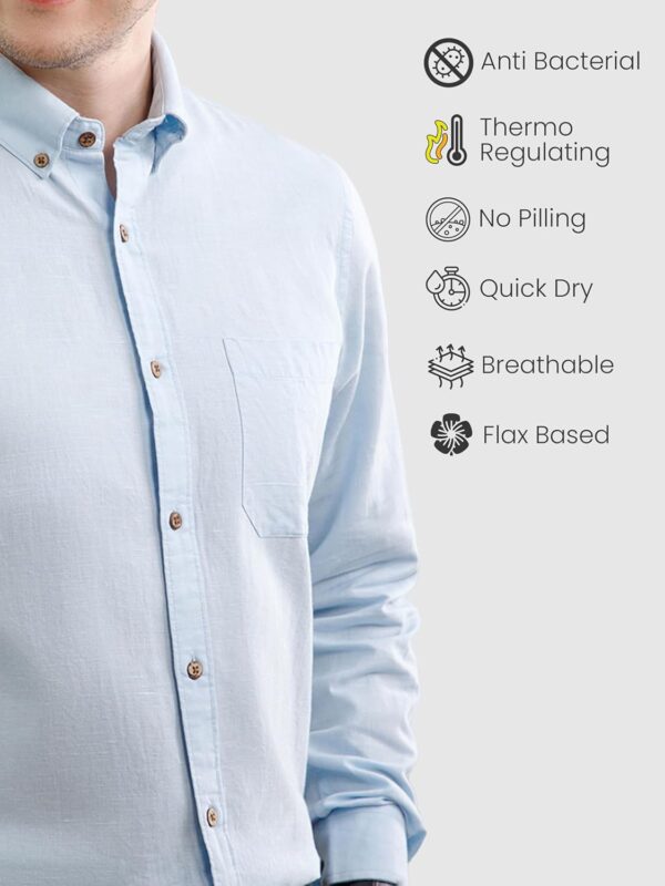 THE FORMAL CLUB Men's Breeze Full Sleeve Cotton Linen Shirt for Men in Smart Fit - Image 6