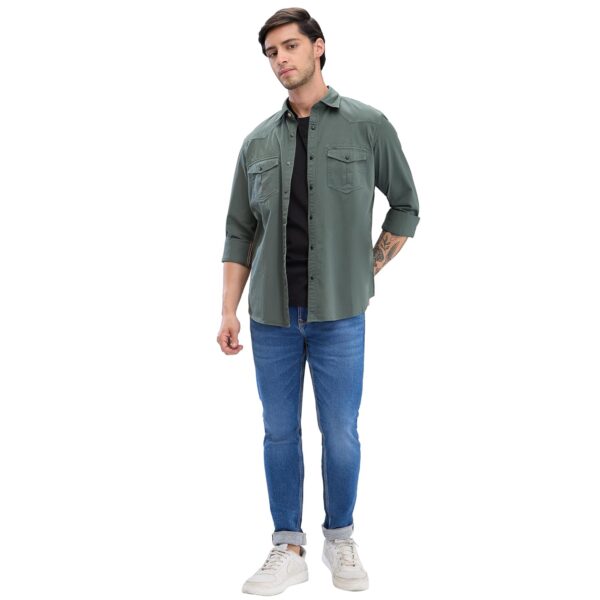 Spykar Men's Cotton Blend Full Sleeve Slim Fit Solid Shirt - Image 2
