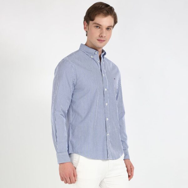 Tommy Hilfiger Men's Cotton Striped Regular Fit Shirt - Image 5