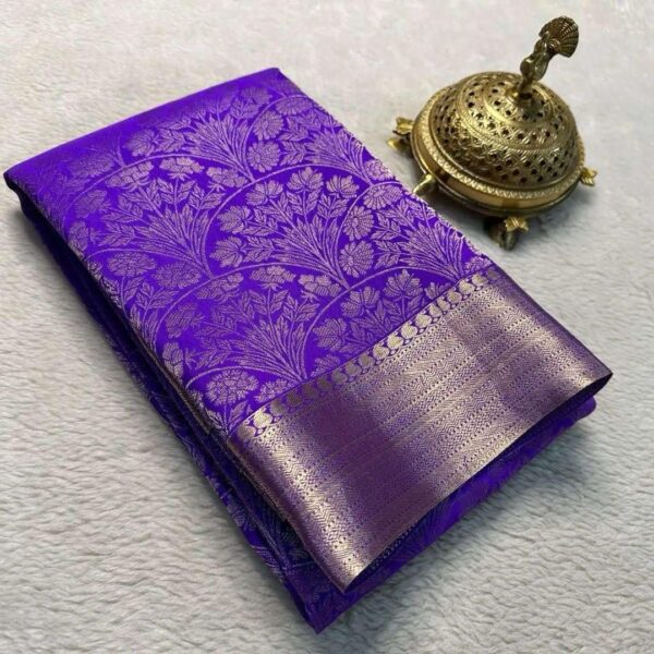 Shree Silk Mills Every Occasion Lightweight Brocade Mysore Silk Saree - Image 3