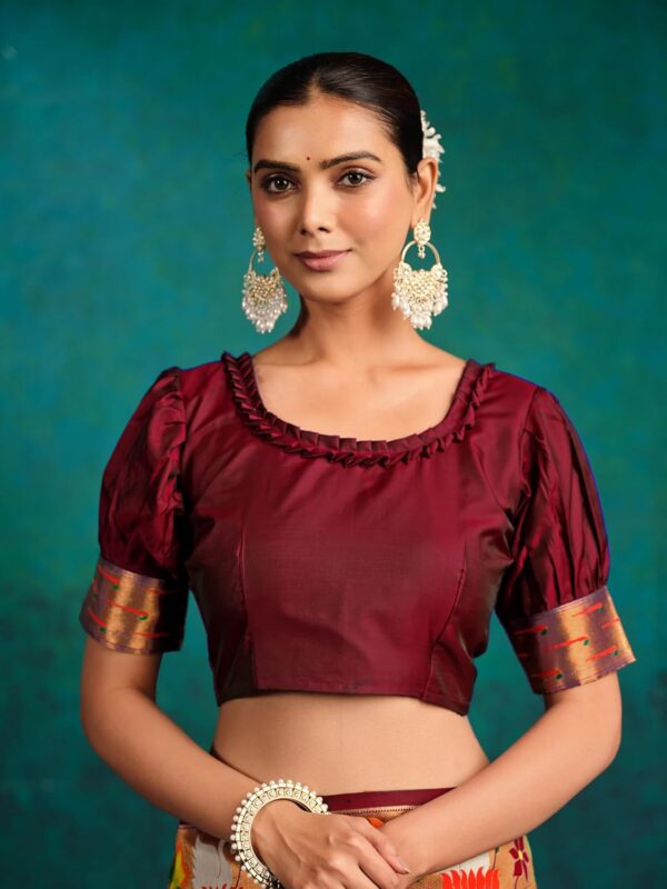 EthnicJunction Women's Pure Silk Paithani Woven Saree With Blouse Piece - Image 6