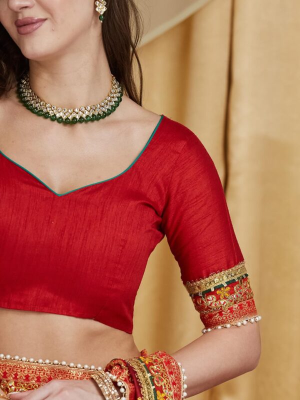 arriva fab Women's Soft Pure Chiffon With Colourful Embroidery Heavy Lace Saree With Unstitched Blouse - Image 6
