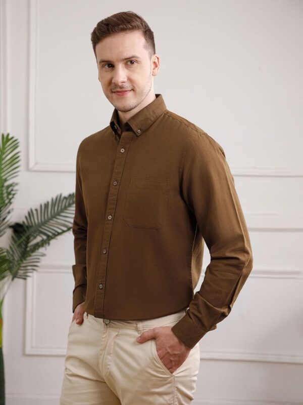 THE FORMAL CLUB Men's Breeze Full Sleeve Cotton Linen Shirt for Men in Smart Fit - Image 2