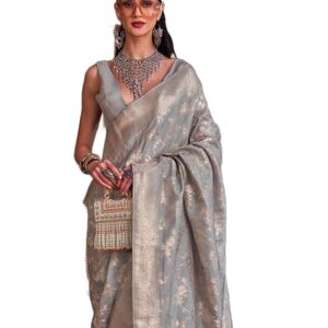 SWORNOF Women's kanjivaram banarasi silk saree for Patola festival Wedding silk with rich pallu Design sarees for women with blouse piece