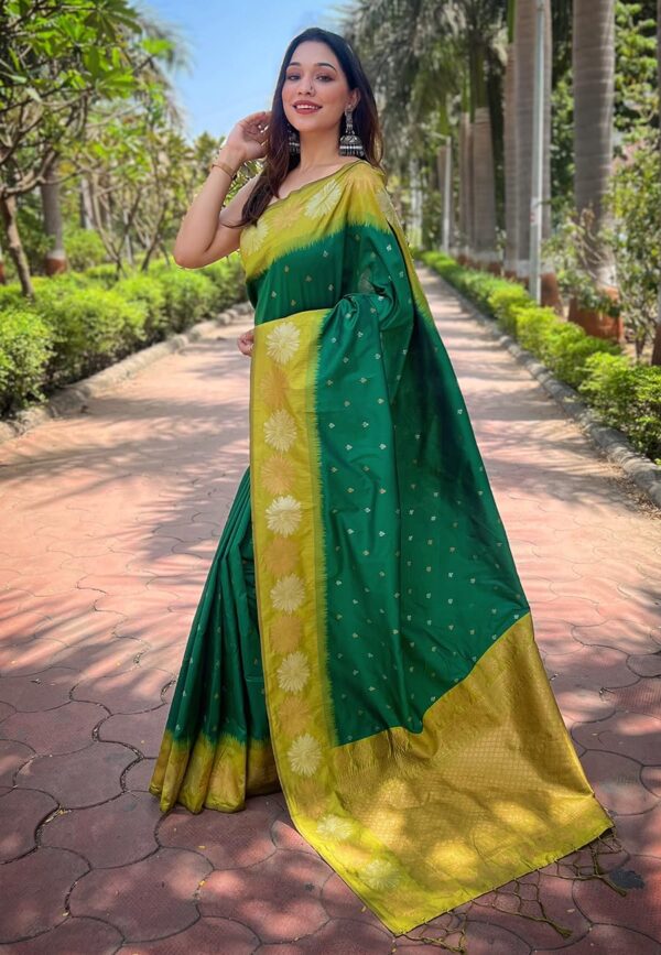 SGF11 Women's Kanjivaram Pure Soft Silk Designer Saree With Blouse Piece - Image 2