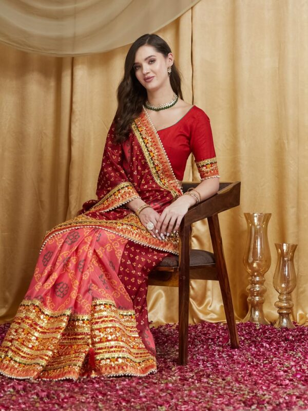 arriva fab Women's Soft Pure Chiffon With Colourful Embroidery Heavy Lace Saree With Unstitched Blouse - Image 4