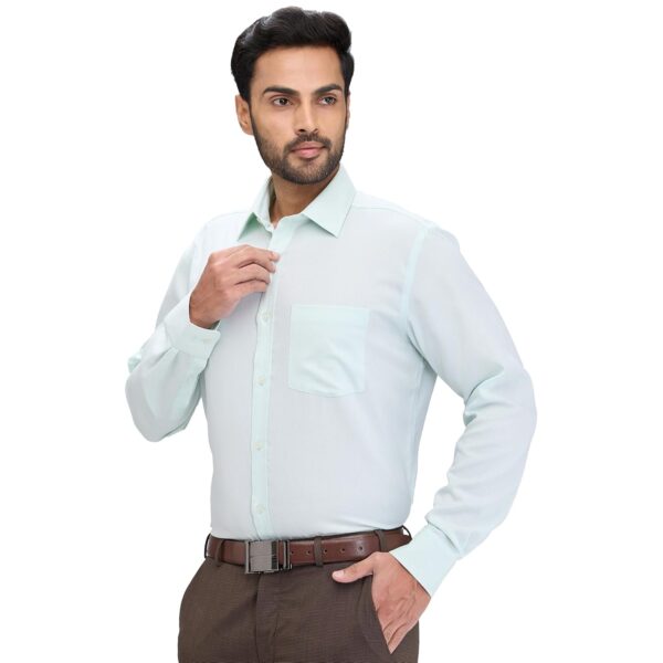 Park Avenue Men Regular Fit Structure Pattern Pure Cotton Ainsley Collar Full Sleeve Formal Shirt - Image 3