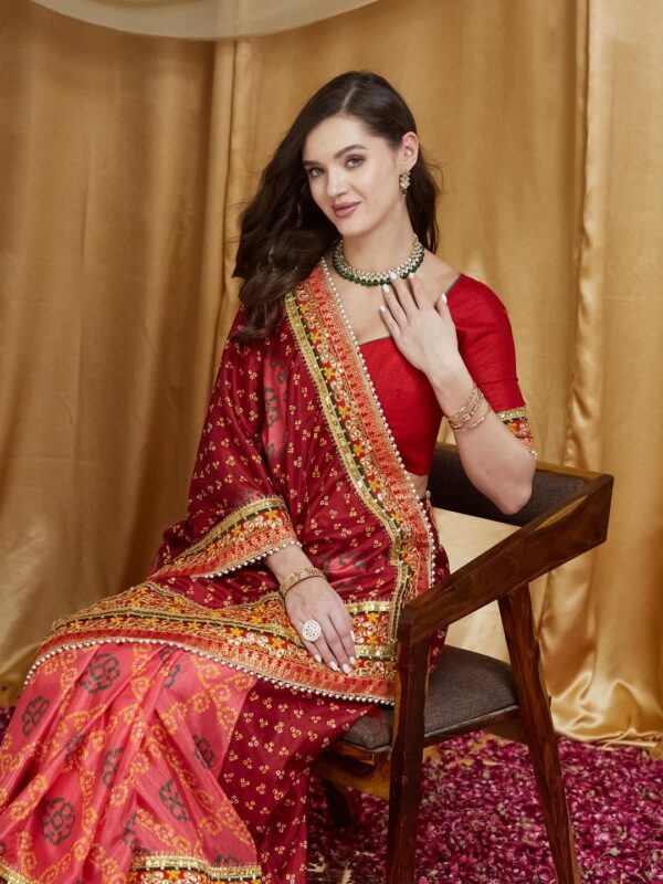 arriva fab Women's Soft Pure Chiffon With Colourful Embroidery Heavy Lace Saree With Unstitched Blouse - Image 3