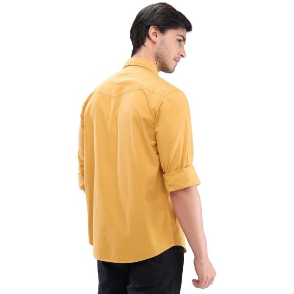 Spykar Men's Cotton Blend Full Sleeve Slim Fit Solid Shirt - Image 3