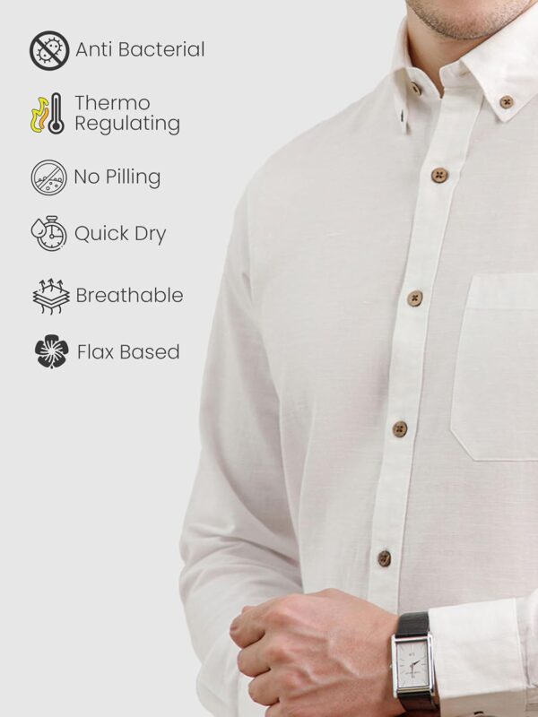 THE FORMAL CLUB Men's Breeze Full Sleeve Cotton Linen Shirt for Men in Smart Fit - Image 6