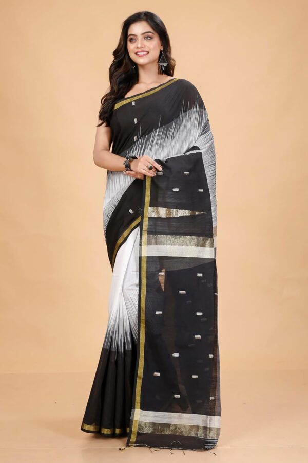 OISHANI SAREE GHOR Women's Traditional Bengal Ikkat Handloom Saree - Image 2