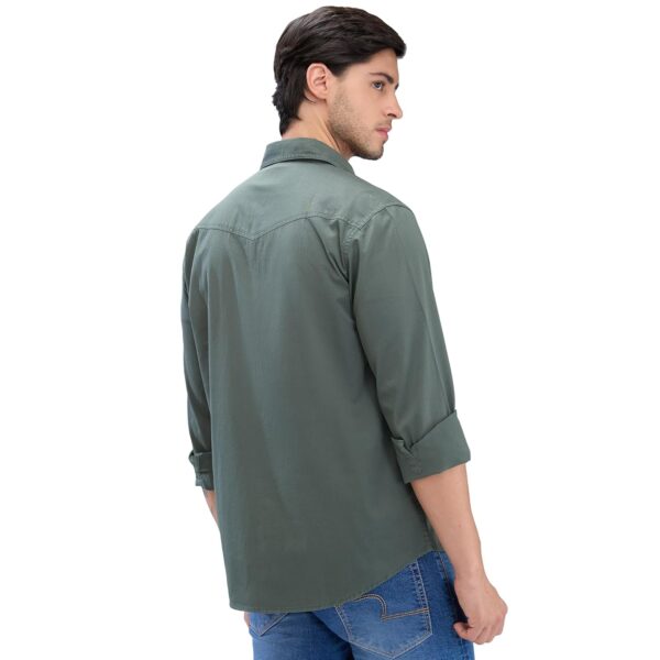 Spykar Men's Cotton Blend Full Sleeve Slim Fit Solid Shirt - Image 3