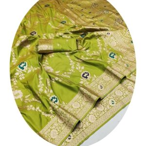 MARGI DESIGNERS Womens New Latest Kanjivaram Heavy Banarasi Silk Woven Saree with Blouse