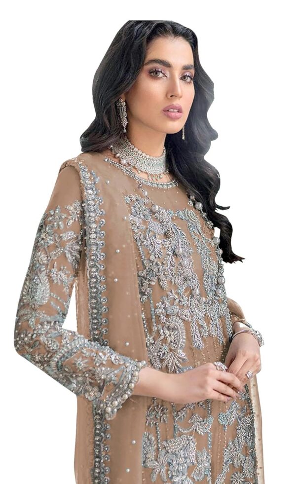 RUDRAPRAYAG Organza Embroidered Semi Stitched Anarkali Suit For Women - Image 2