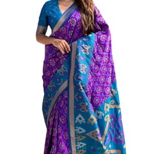 SGF11 Women's Kanjivaram Patola Soft Pure Silk Sarees With Unstitched Blouse Piece
