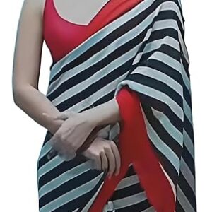 Women's Beautiful Digital Printed Japan Satin SIlk Saree With Running Blouse