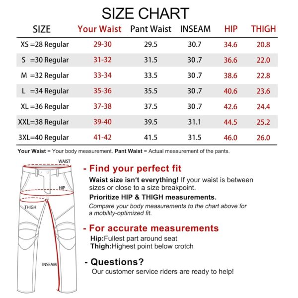 CTBQiTom Motorcycle Pants for Men Motocross Riding Pants Motorbike Riding Denim Jeans with Knee and Hip CE Armor Pads - Image 4