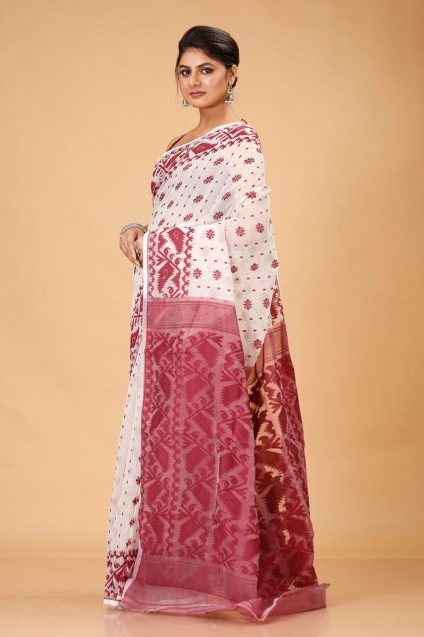 OISHANI SAREE GHOR Women's Traditional Bengal Cotton Silk Soft Jamdani Saree - Beautiful design and Quality - Without Blouse Piece - Image 3