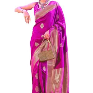 SGF11 Women's Kanjivaram Pure Soft Silk Saree For Women Pure Golden Zari With Blouse Piece