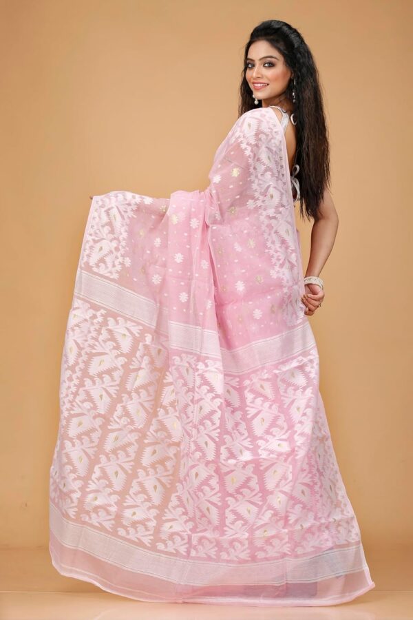 OISHANI SAREE GHOR Women's Traditional Bengal Cotton Silk Soft Jamdani Saree - Beautiful design and Quality - Without Blouse Piece - Image 3