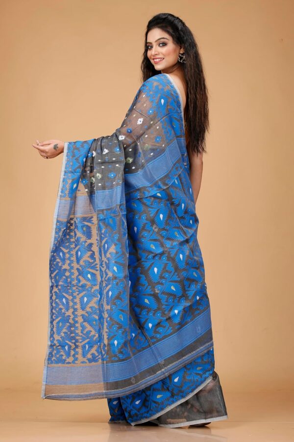 OISHANI SAREE GHOR Women's Traditional Bengal Cotton Silk Soft Jamdani Saree - Beautiful design and Quality - Without Blouse Piece - Image 3
