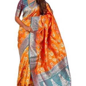 SGF11- Women's Kanjivaram Woven Soft Silk Saree With Blouse Piece