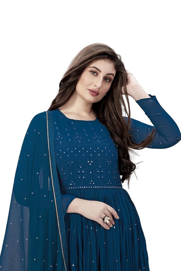 TRENDMALLS Women's Georgette Embroidery Salwar Suit Anarkali Kurta Set with Dupatta - Image 6