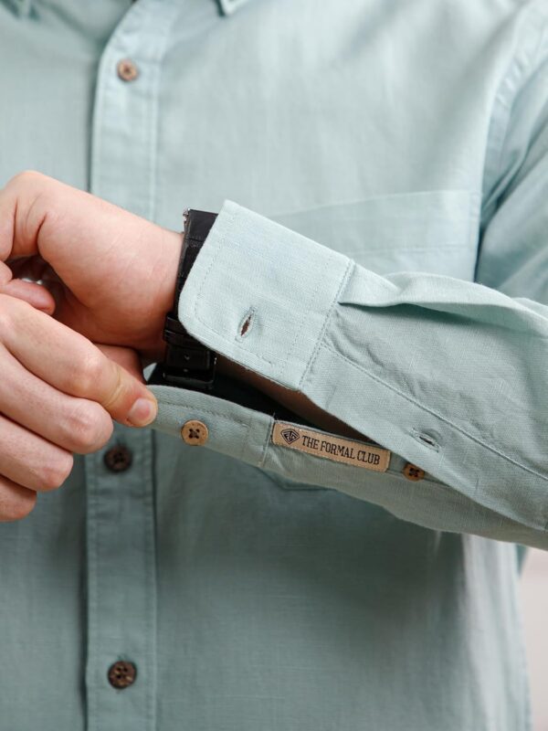 THE FORMAL CLUB Men's Breeze Full Sleeve Cotton Linen Shirt for Men in Smart Fit - Image 5