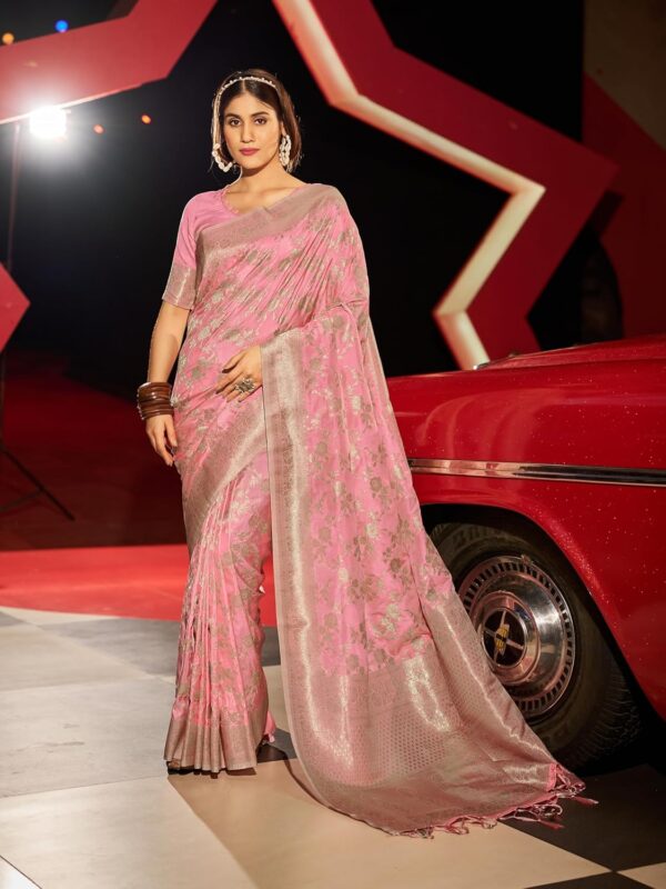 SWORNOF Women's kanjivaram banarasi silk saree for Patola festival Wedding silk with rich pallu Design sarees for women with blouse piece - Image 5