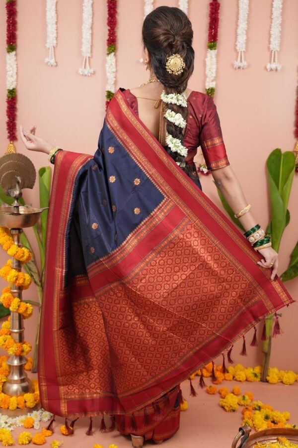 SGF11 Women's Kanjivaram Pure Soft Silk Saree With Unstitched Blouse Piece - Image 4
