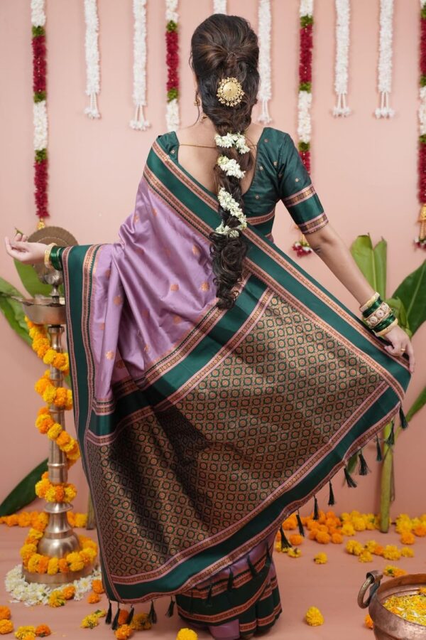 SGF11 Women's Kanjivaram Pure Soft Silk Saree With Unstitched Blouse Piece - Image 4